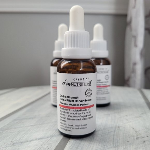 Creme De Skin Nutritions Retinol Hyaluronic Acid Night Repair Serum Lot of 3 | - Picture 1 of 4